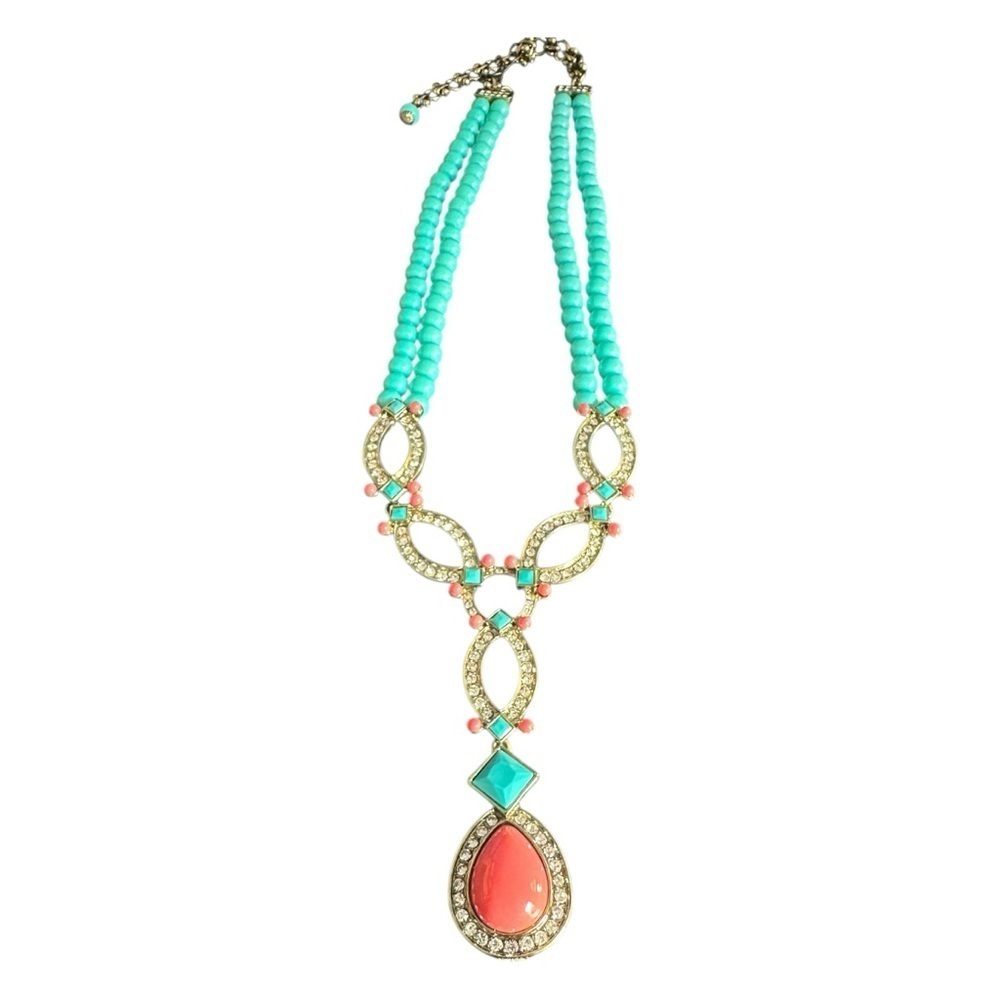 Heidi Daus Coral and Torq Necklace in Excellent condition